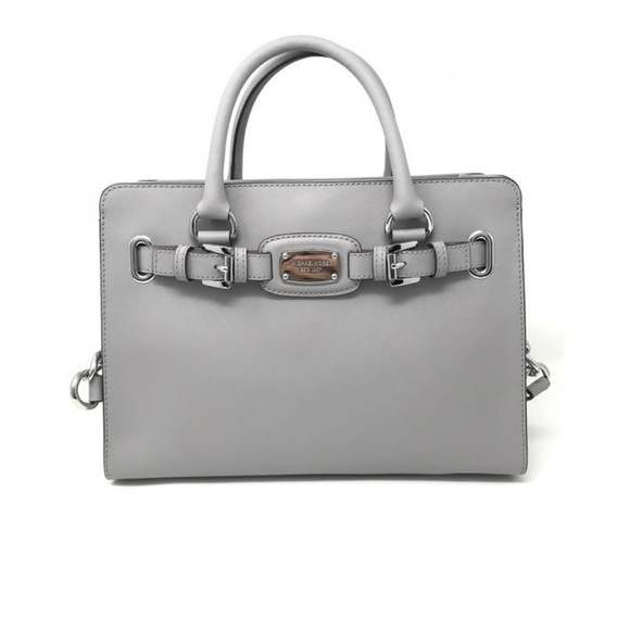 MICHAEL Michael Kors Handbags - Michael Kors Saffiano Leather Hamilton East West Satchel, Ash Grey